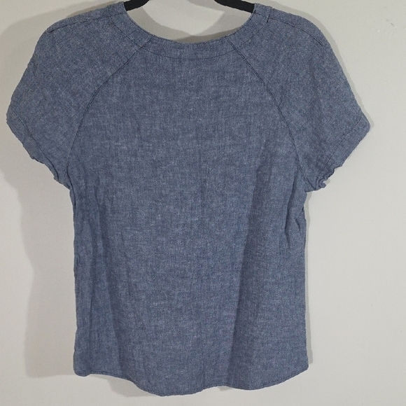 Christopher & Banks Blue Cuffed Sleeve T-Shirt - Picture 4 of 5